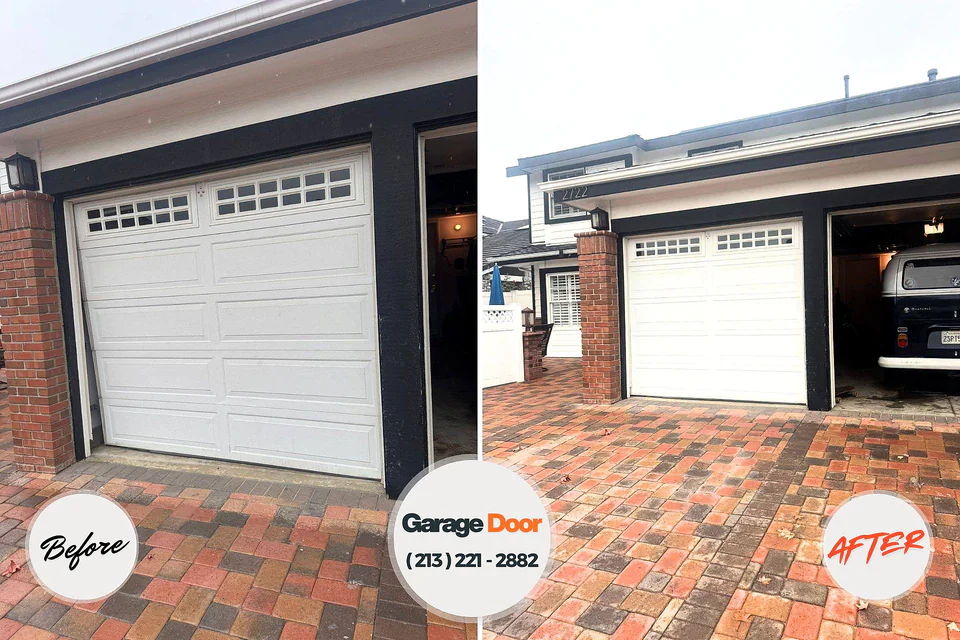 Before and after: garage door repair Waukee, IA